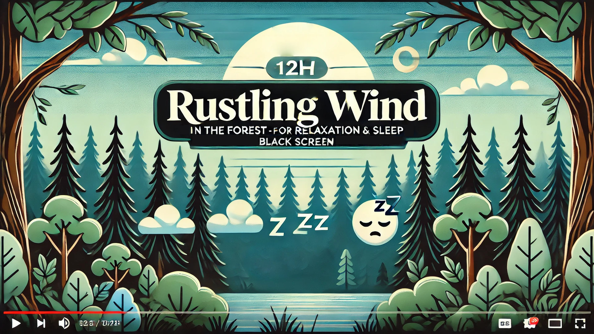 🌲 Szum Porywistego Wiatru w Lesie – 12h 🌬️